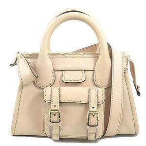 Chloe EDITH handbag shoulder bag pink Beige Tan leather